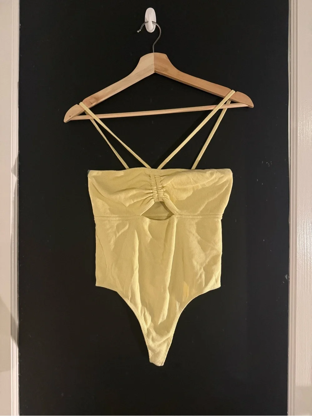Yellow Double-Strap One-Piece Bodysuit